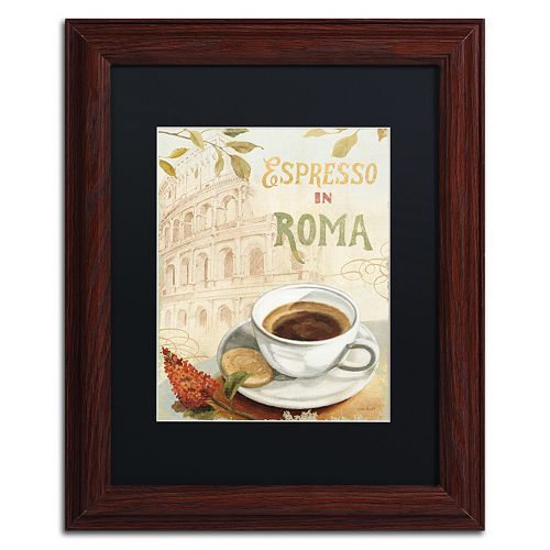 Trademark Fine Art Cafe in Europe III Wood Finish Framed Wall Art