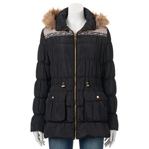 Juniors' Coffee Shop Faux-Fur Puffer Anorak Jacket