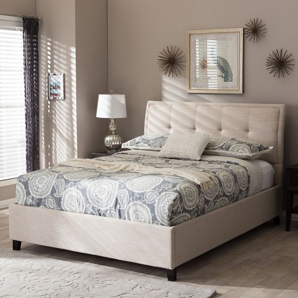 Baxton Studio Queen Lea Tufted Platform Bed