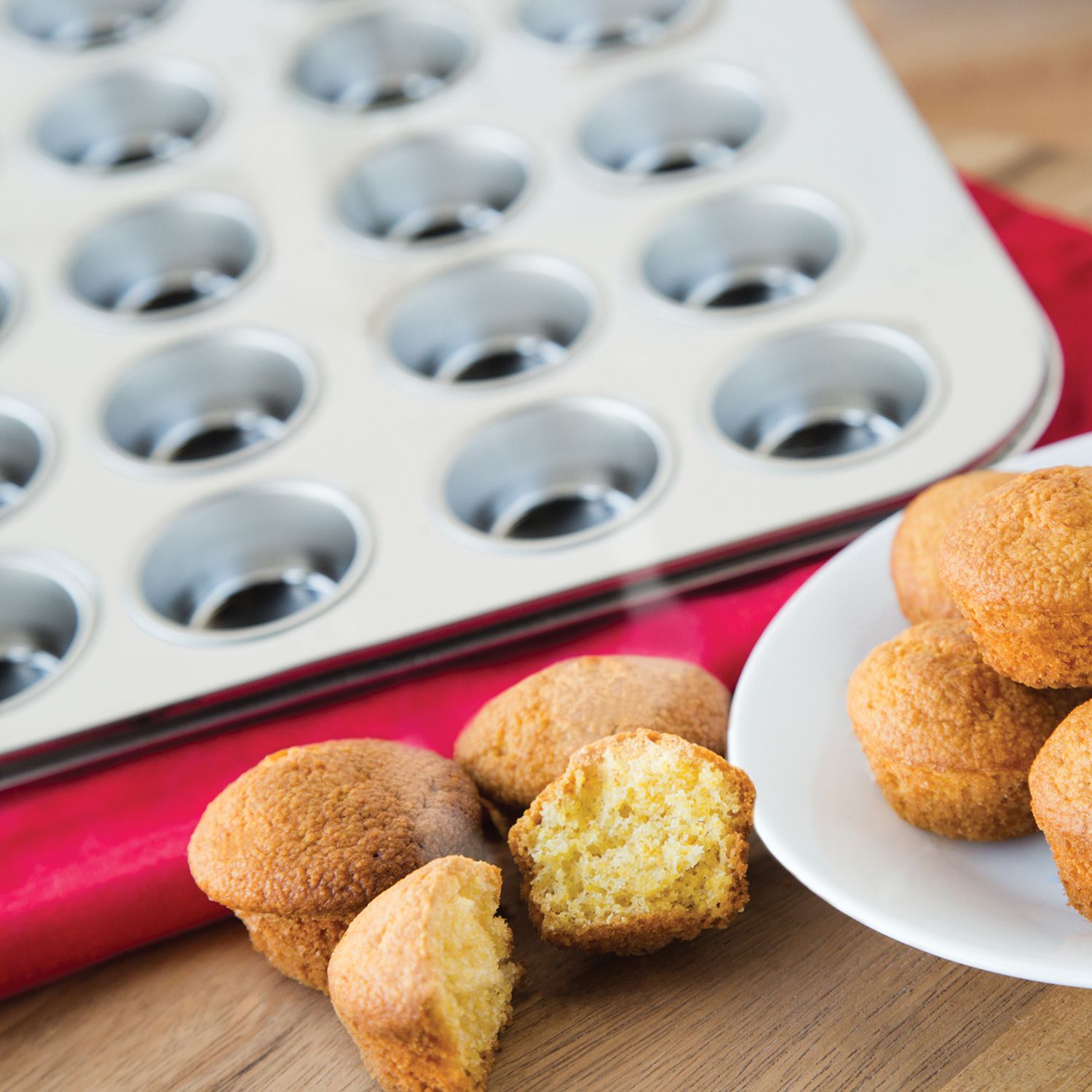 Fox Run Mini Muffin Pan - 24-Cup Stainless Steel Baking Pan For Mini Cupcakes & Muffins