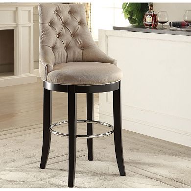 Baxton Studio Harmony Button Tufted Bar Stool