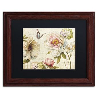 Trademark Fine Art Marche de Fleurs IV Wood Finish Framed Wall Art