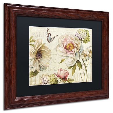 Trademark Fine Art Marche de Fleurs IV Wood Finish Framed Wall Art