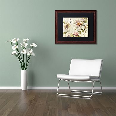 Trademark Fine Art Marche de Fleurs IV Wood Finish Framed Wall Art
