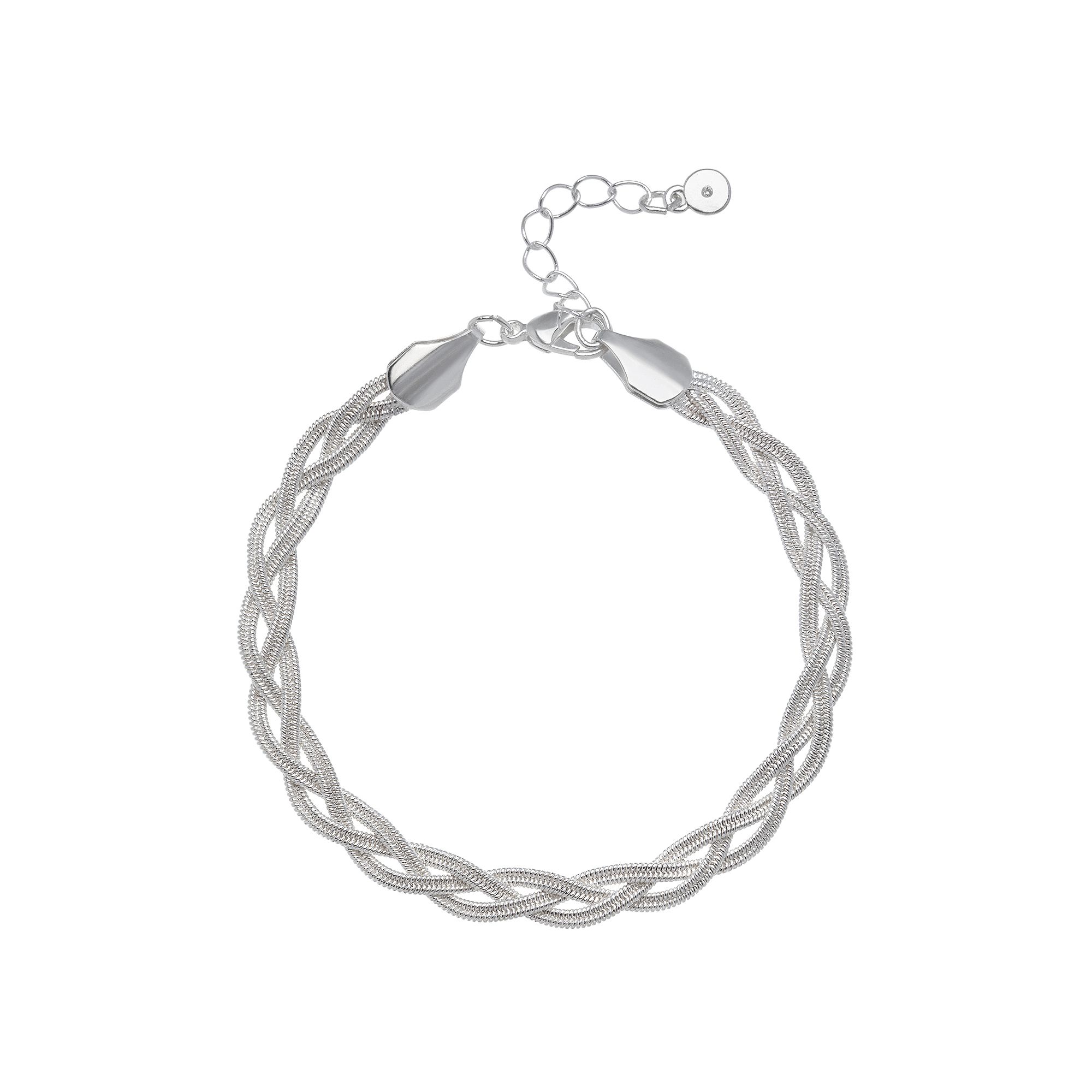 LC Lauren Conrad Braided Herringbone Chain Bracelet, Womens, Silver Tone