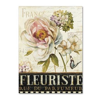 Trademark Fine Art Marche de Fleurs Bottom Text Canvas Wall Art