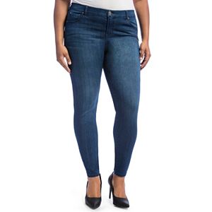 Juniors' Plus Size Crave Faded Skinny Jeans