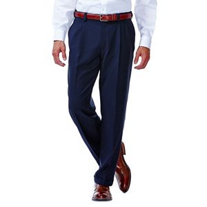 Men's Haggar® eCLo™ Stria No-Iron Classic-Fit Pleated Comfort Waist Dress Pants