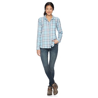 Juniors' SO® Flannel Plaid Button-Down Shirt