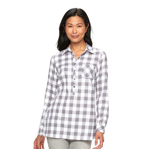 Women's Croft & Barrow® Flannel Plaid Tunic