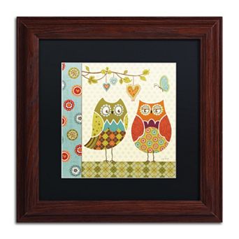 Trademark Fine Art Owl Wonderful I Wood Finish Framed Wall Art