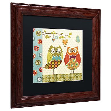 Trademark Fine Art Owl Wonderful I Wood Finish Framed Wall Art