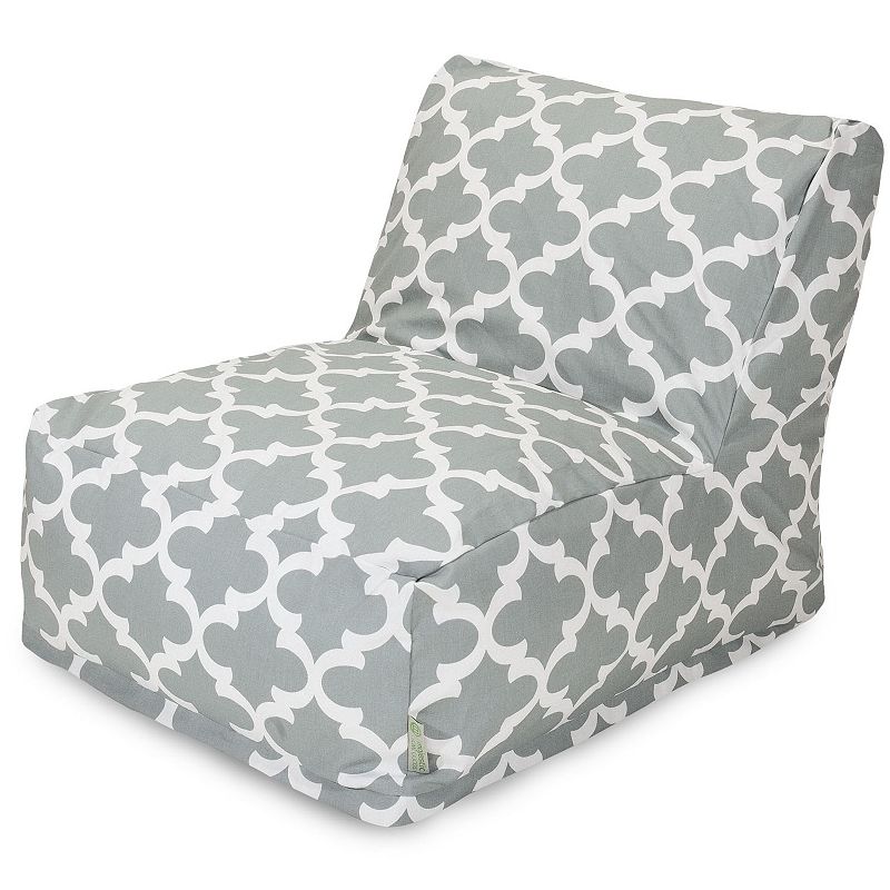 Majestic Home Goods Trellis Indoor / Outdoor Beanbag Chair Lounger, Grey