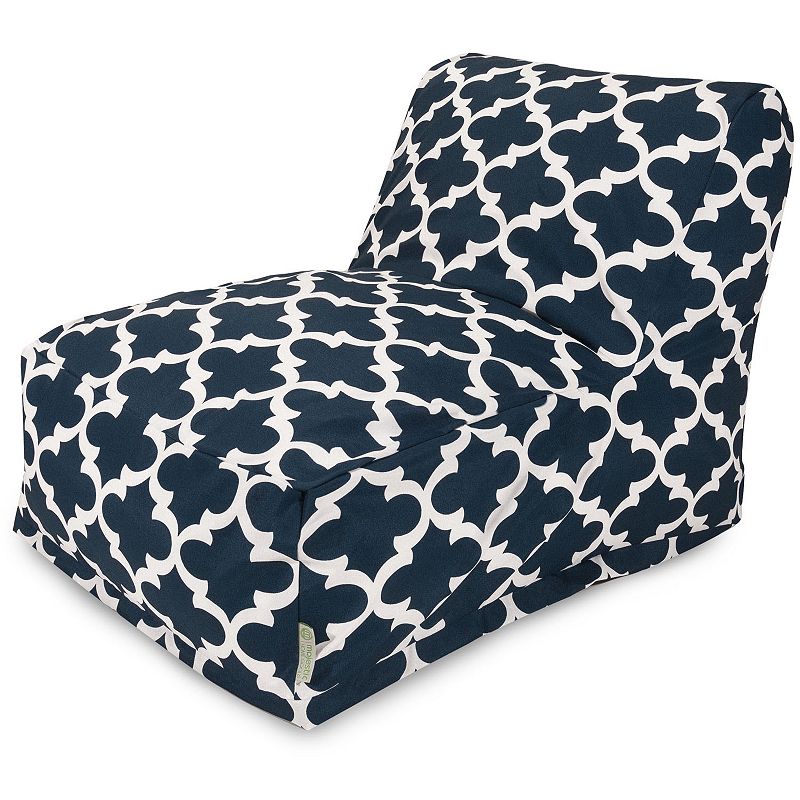 Majestic Home Goods Trellis Indoor / Outdoor Beanbag Chair Lounger, Blue