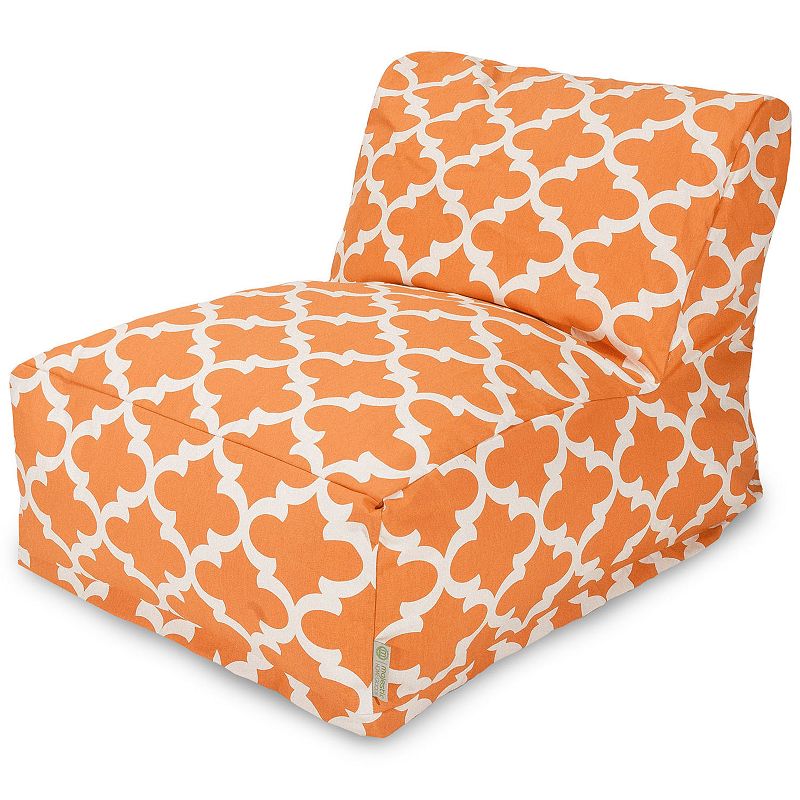 Majestic Home Goods Trellis Indoor / Outdoor Beanbag Chair Lounger, Orange