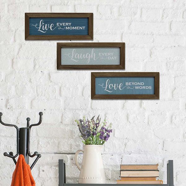 Stratton Home Decor Live Laugh Love Wood Wall Art 3 Piece Set