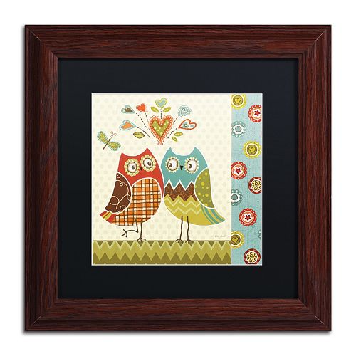 Trademark Fine Art Owl Wonderful II Wood Finish Framed Wall Art