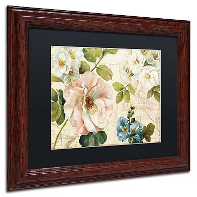Trademark Fine Art Les Jardin I Wood Finish Framed Wall Art