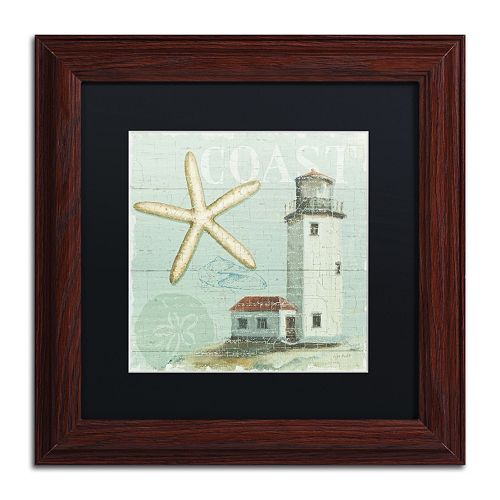 Trademark Fine Art Beach House II Wood Finish Framed Wall Art
