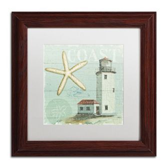 Trademark Fine Art Beach House II Wood Finish Framed Wall Art