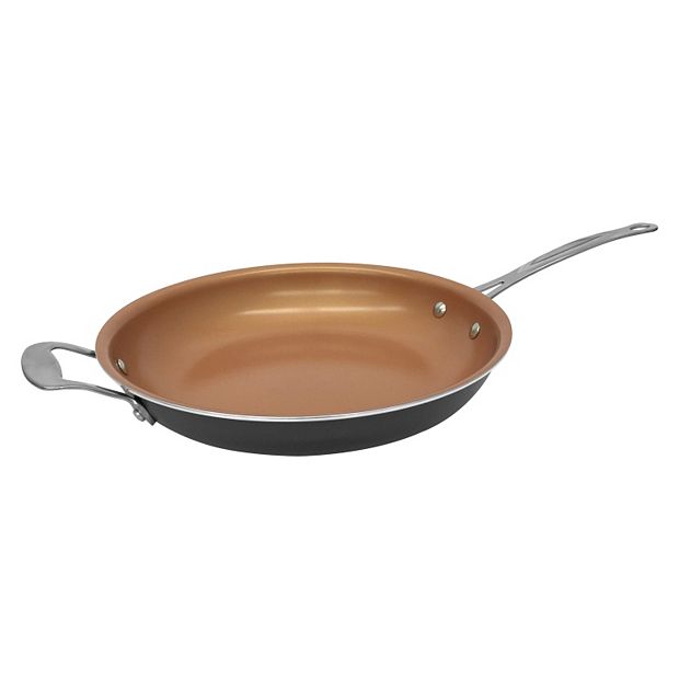 Gotham Steel Copper Cast Ceramic/Titanium Fry Pan 12 in. Black