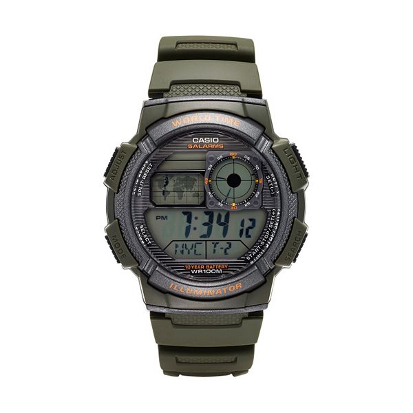 Casio Men's World Time Digital Chronograph Watch - AE1000W-3AVCF