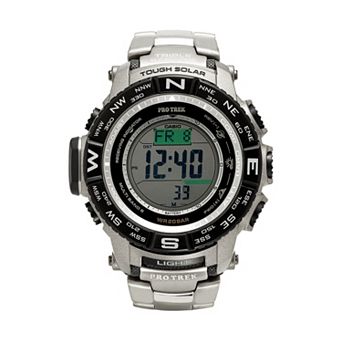 Casio Men's PRO TREK Triple Sensor Titanium Digital Atomic Solar Watch - PRW3500T-7CR