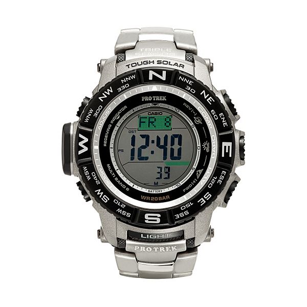 gewicht dilemma binair Casio Men's PRO TREK Triple Sensor Titanium Digital Atomic Solar Watch -  PRW3500T-7CR