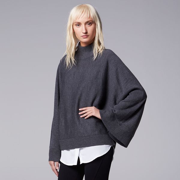 Women's Simply Vera Vera Wang Kimono Sleeve Mockneck Sweater