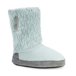 MUK LUKS Women's Sofia Pointelle Knit Boot Slippers