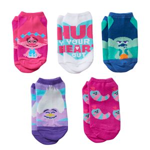 Girls 4-16 DreamWorks Trolls Poppy, Guy Diamond & Branch 5-pk. No-Show Socks