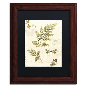 Trademark Fine Art Ivies and Ferns III Wood Finish Framed Wall Art
