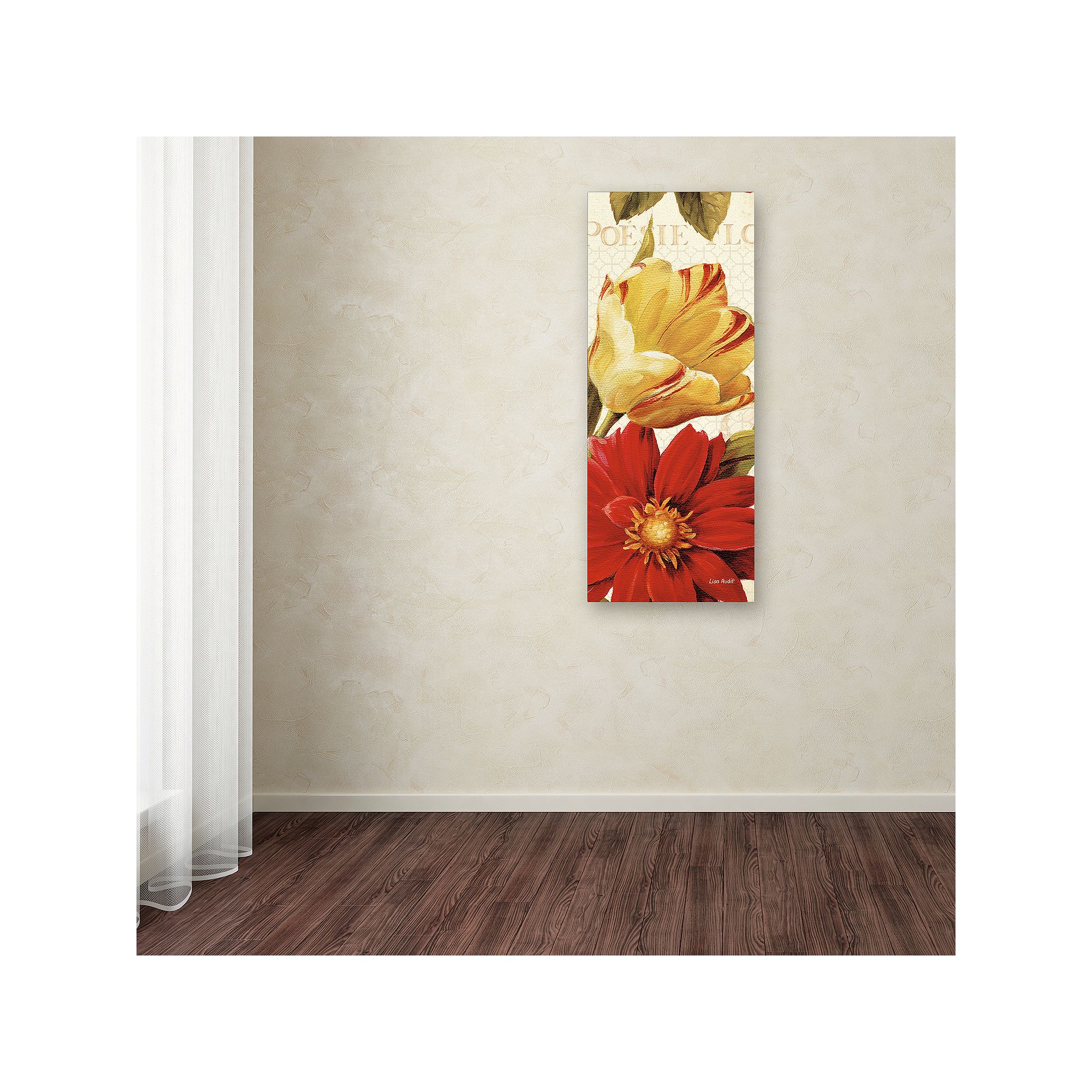 Trademark Fine Art Poesie Florale Panel II Canvas Wall Art, Red