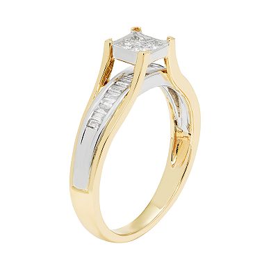 10k Gold 1/3 Carat T.W. Diamond Cluster Engagement Ring