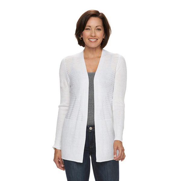 Women's Dana Buchman Ribbed Open-Front Cardigan