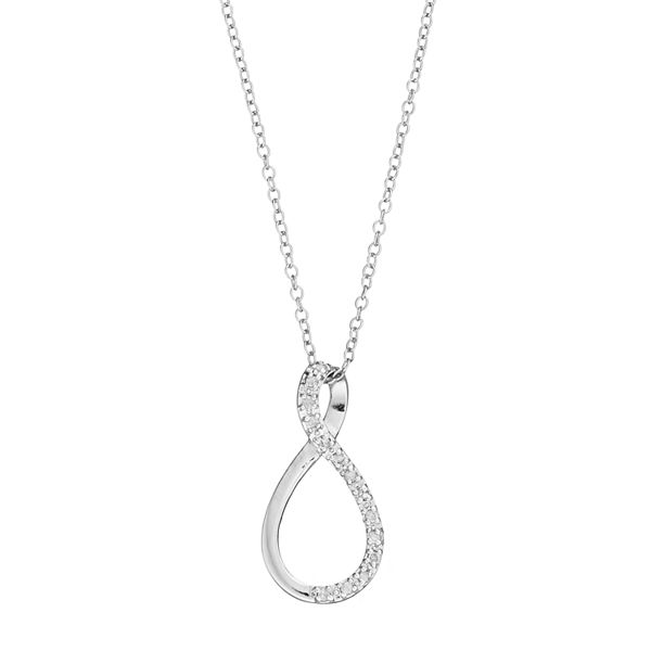 Sterling Silver 1/10 Carat T.W. Diamond Infinity Pendant Necklace