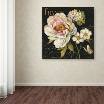 Trademark Fine Art Marche de Fleurs on Black Canvas Wall Art