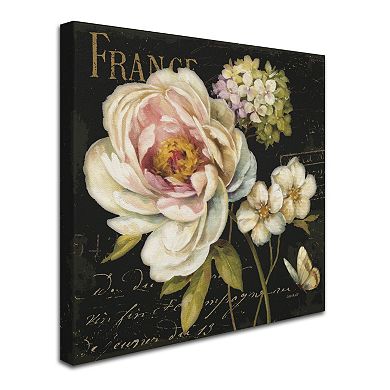 Trademark Fine Art Marche de Fleurs on Black Canvas Wall Art