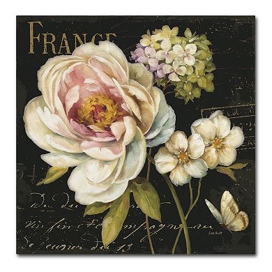 Trademark Fine Art Marche de Fleurs on Black Canvas Wall Art