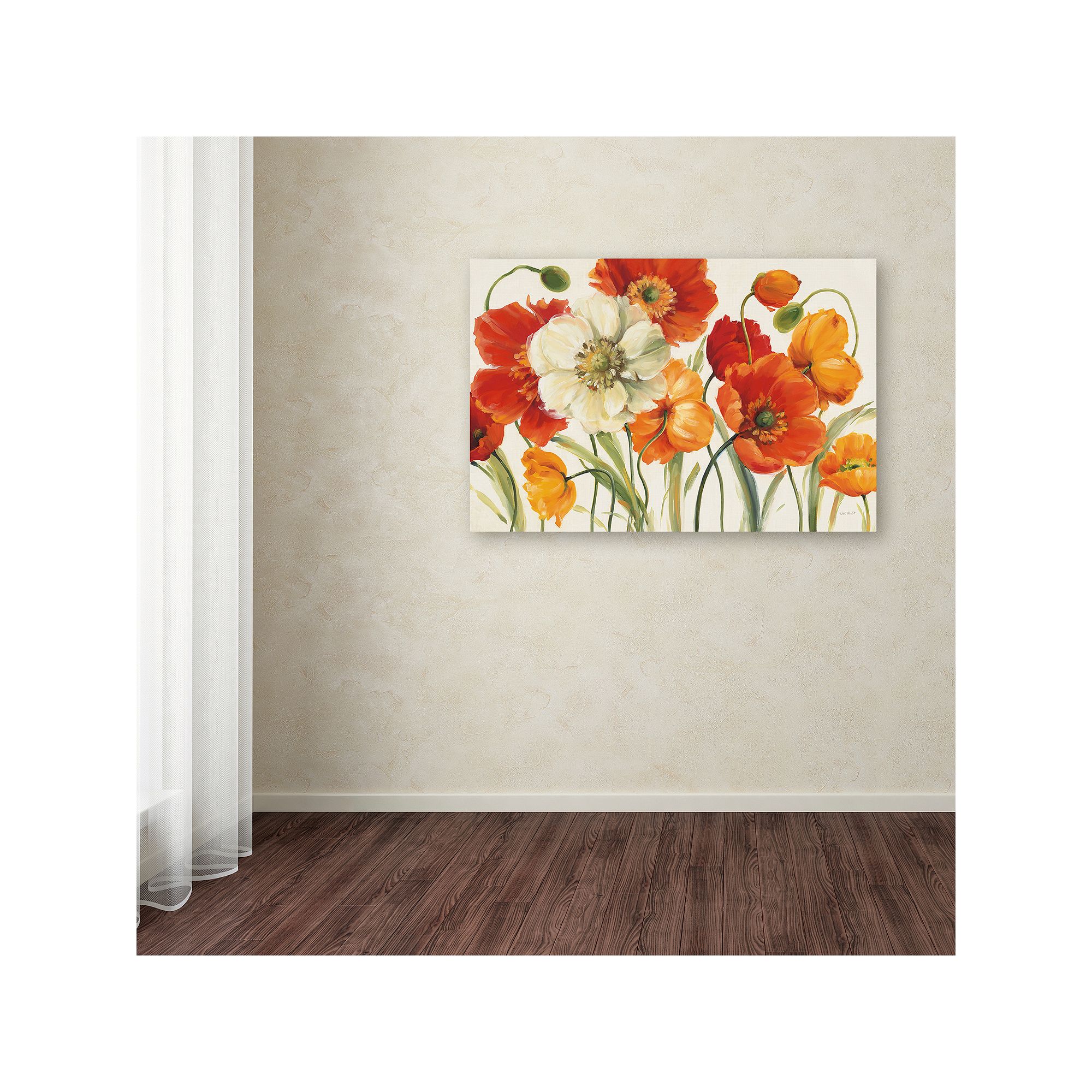 Trademark Fine Art Poppies Melody I Canvas Wall Art, Orange