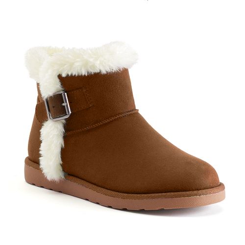 tall brown fuzzy boots