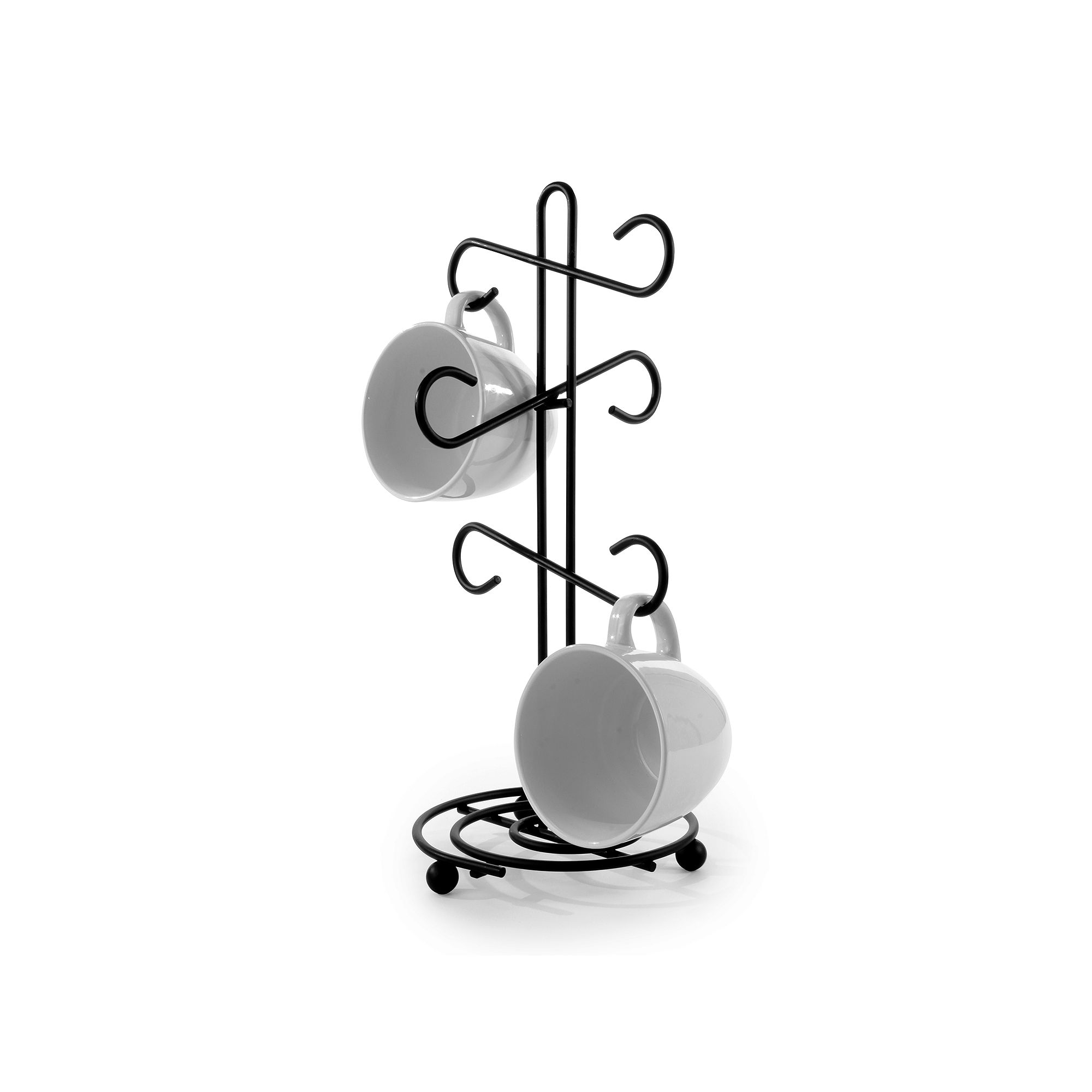 Spectrum Scroll Coffee Mug Tree, Black