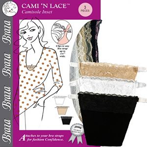 Braza Cami 'N Lace 3-pk. Camisole Inset Cover Ups 5003