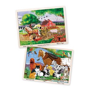 Melissa & Doug Pets & Farm Animals 24-pc Jigsaw Puzzle Bundle
