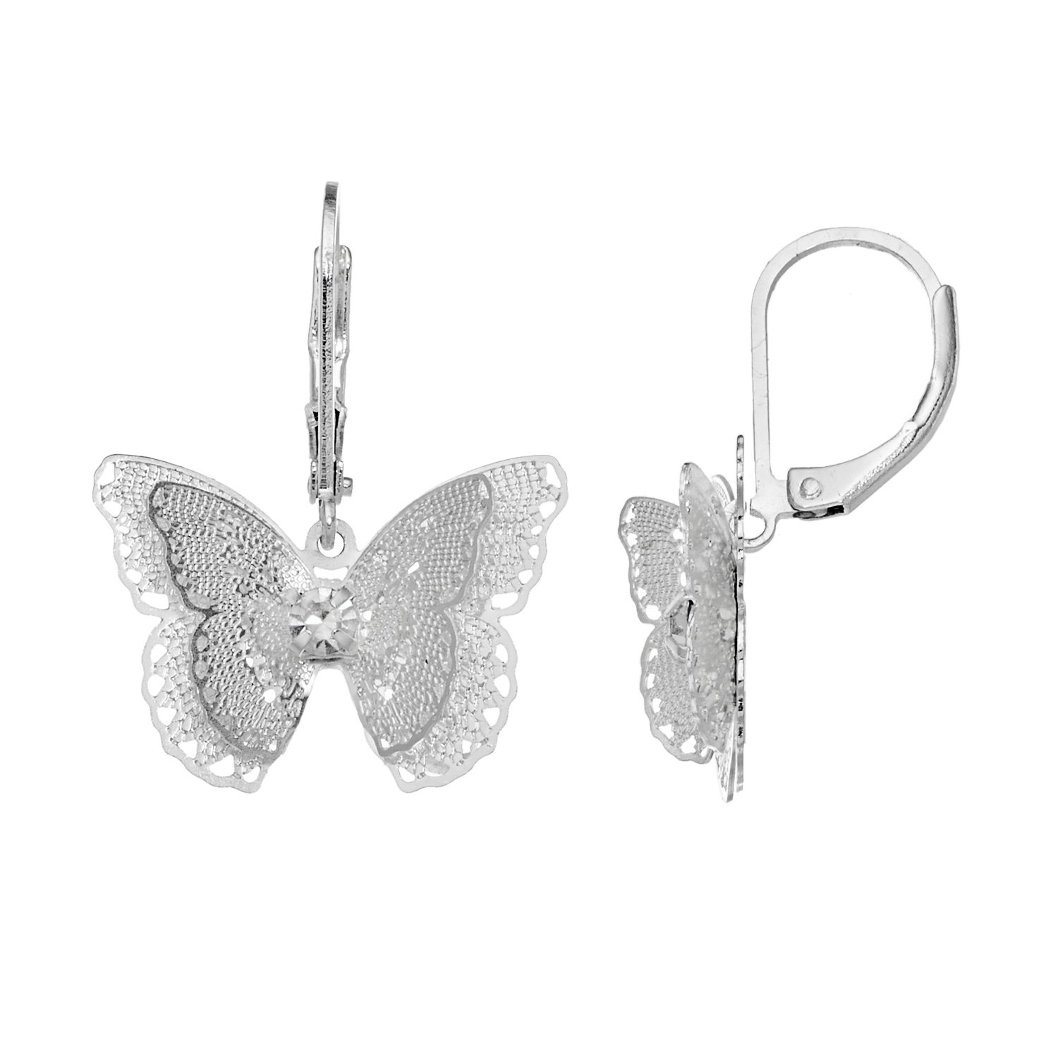 Image for LC Lauren Conrad Openwork Filigree Butterfly Drop Earrings at Kohl's.