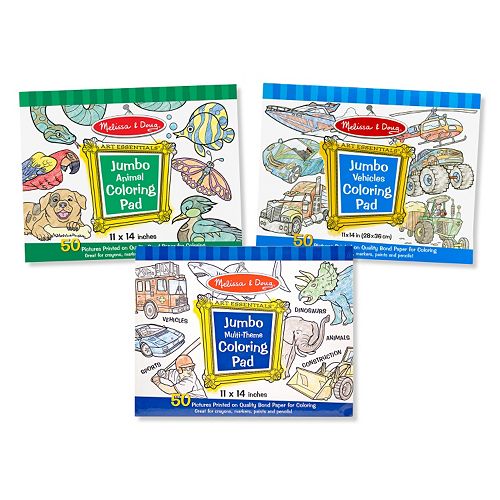 Melissa & Doug Animals, Vehicles & Multi-Theme Coloring Pad Bundle