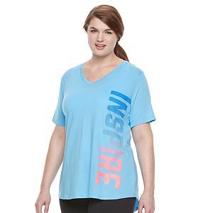 Plus Size Tek Gear® Easy Graphic V-Neck Workout Tee