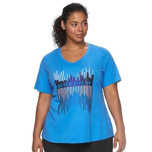 Plus Size Tek Gear® Easy Graphic VNeck Workout Tee