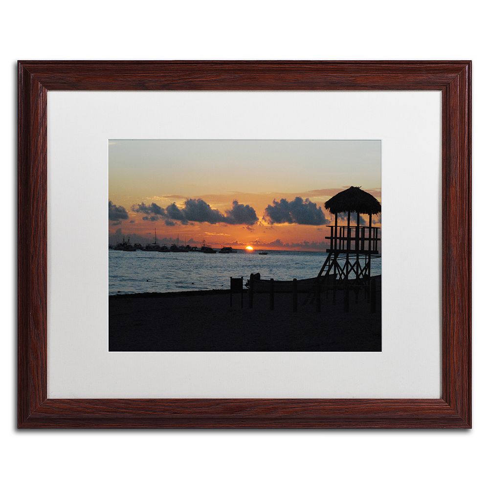 Trademark Fine Art Me Ke Aloha Pumehana Wood Finish Framed Wall Art