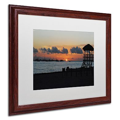 Trademark Fine Art Me Ke Aloha Pumehana Wood Finish Framed Wall Art